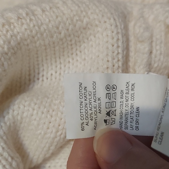 Lucky brand ivory cable knitted sweater |M| - Picture 5 of 7